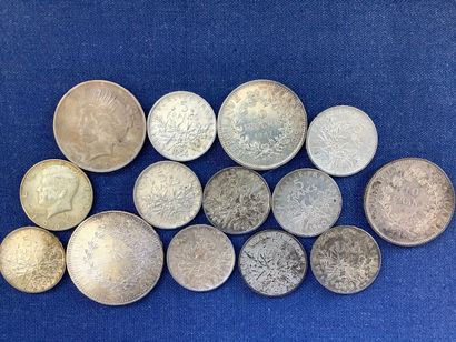 Lot of 14 silver coins, 224gr including 5...