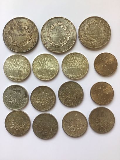 214 grams of silver coins including 2 Hercules...