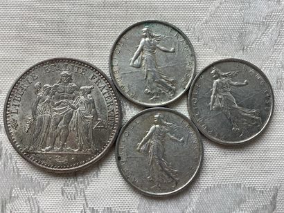 1.150 kilograms of silver coins 5 fr semeuse...