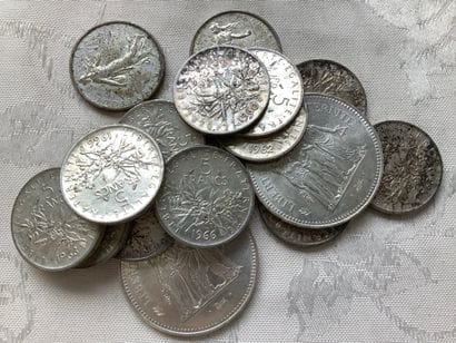 264 grams of silver coins, 50 francs hercule...