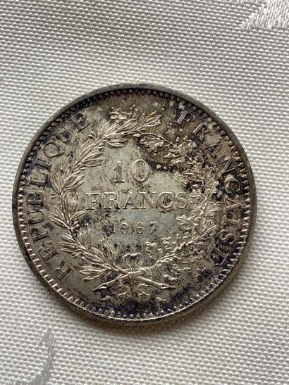 Silver coin 10 francs hercule: 1967.