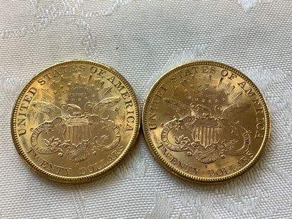 2 pièces 20 dollars or années 1897.