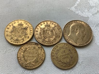2 pièces 20 francs or, 2 pièces 10 francs...