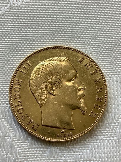 Pièce 50 francs or, année 1857.