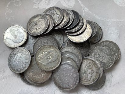 33 silver coins, including 19th, total weight...