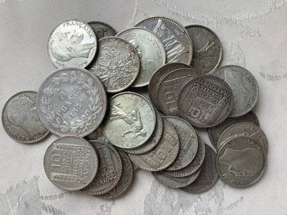 350 grams of various silver coins.