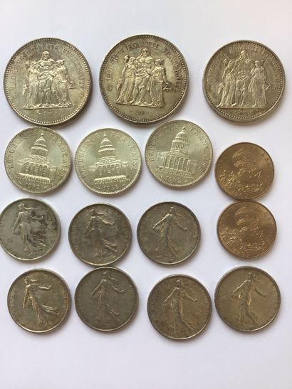 214 grams of silver coins including 2 Hercules...