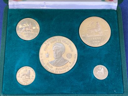 Coffret de pièces en or 900 millièmes Éthiopie...