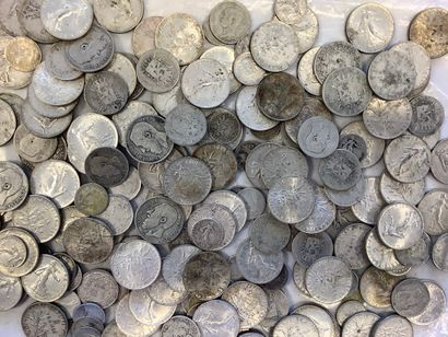 1.350 kg silver coins, 2 frs and miscell...