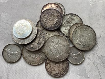 405 grams of silver coins including 10 frs,...