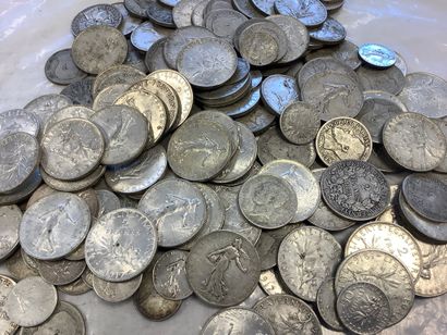 1.350 kg silver coins, 2 frs and miscell...