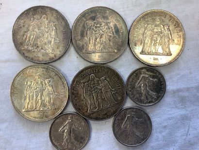 5 hercule silver 50 Fr, 70's - 
3 pieces...