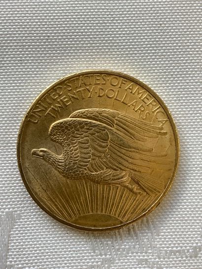 20 dollars or année 1908.