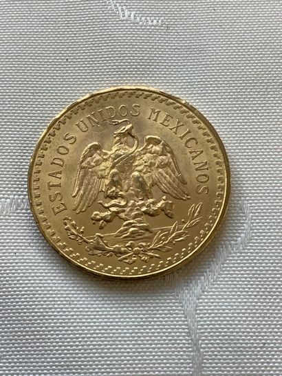 Pièce 50 pesos mexicains en or.