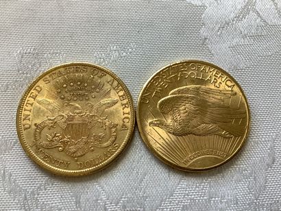 2 pièces de 20 dollars, années 1897, 192...