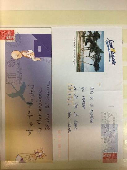 Deux albums de timbres, timbres français...