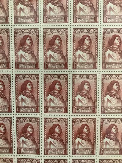 France - YT no 767, 5 planches de timbres...