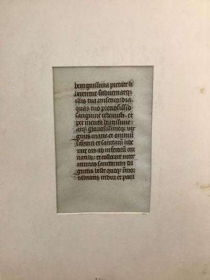 Petite page manuscrite en Latin medieval...