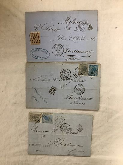 BELGIQUE - Ensemble de 13 cartes-lettres...