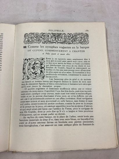 Livre In-8 broché «les songes de Poliphile»...