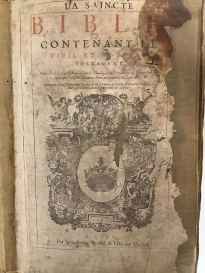 Sainte bible contenant le nouveau et l’ancien...
