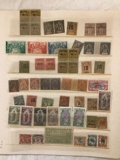 COLONIES - Deux planches d’album de timbres...