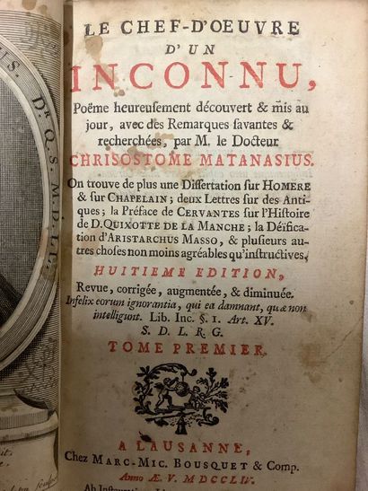 Lot de reliures XVIIIe et XIXe siècle dépareillées,...