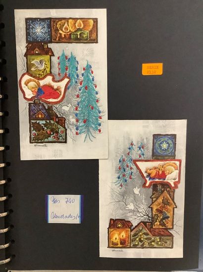 Lot de deux catalogues de cartes illustrées...