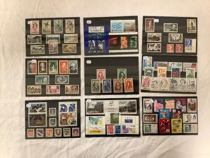 Planches de timbres français neufs avec et...