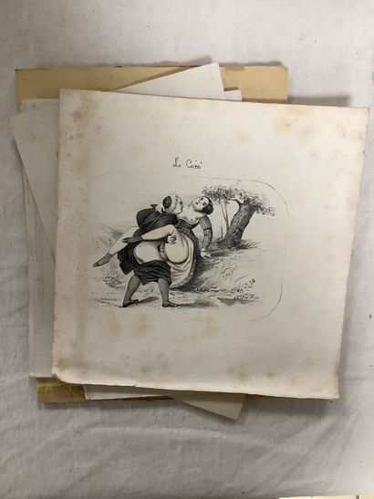 Curiosia - Ensemble de gravures licencieuses,...