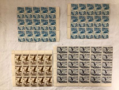 POSTE AÉRIENNE - Ensemble de blocs de timbres...