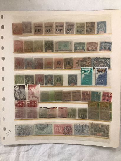 COLONIES DOM-ROM. Planche de timbres neufs...