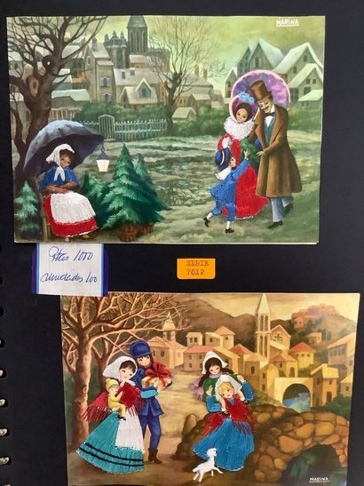 Lot de deux catalogues de cartes illustrées...