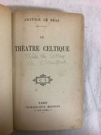 Le Braz Anatole, le théâtre celtique, in-8...