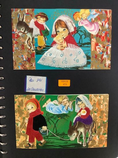 Lot de deux catalogues de cartes illustrées...