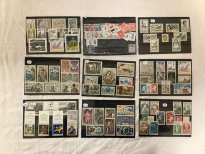 Planches de timbres français neufs avec et...