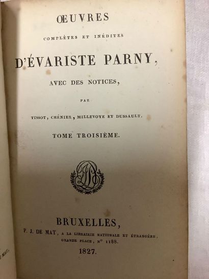 PARNY Evariste, œuvres - in12 en trois volume...