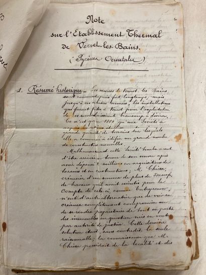 Note manuscrite du début des années 1880...