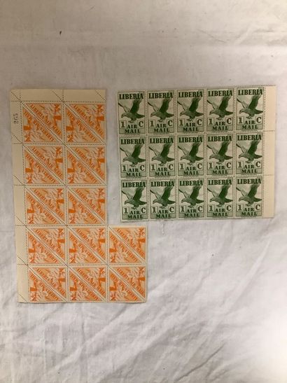 POSTE AÉRIENNE - Ensemble de blocs de timbres...