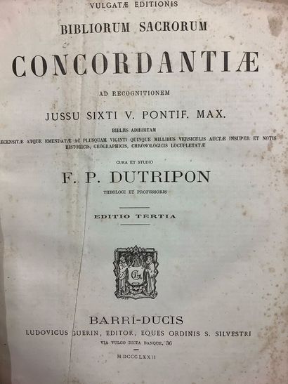 DUTRIPON, bibliothèque sacrum concordiantae,...
