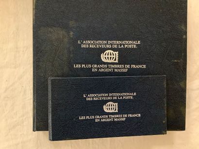 Collection de timbres en argent , poids brut...