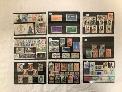 Planches de timbres français neufs avec et...
