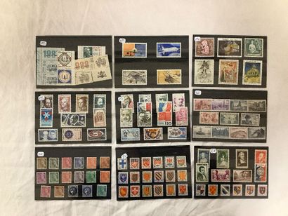 Planches de timbres français neufs avec et...