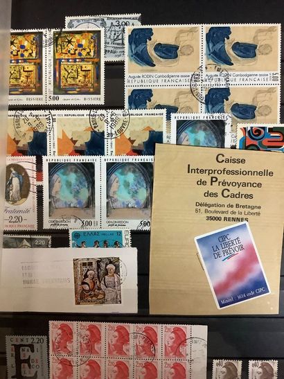 Deux albums de timbres, timbres français...