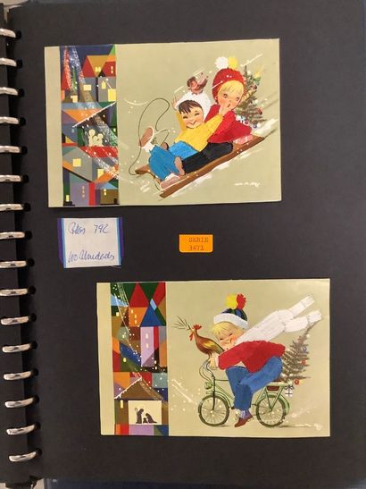 Lot de deux catalogues de cartes illustrées...