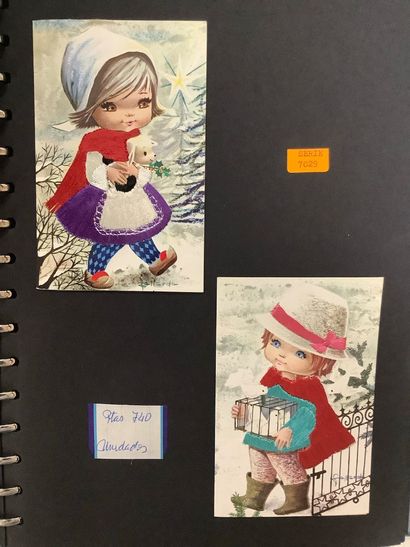 Lot de deux catalogues de cartes illustrées...