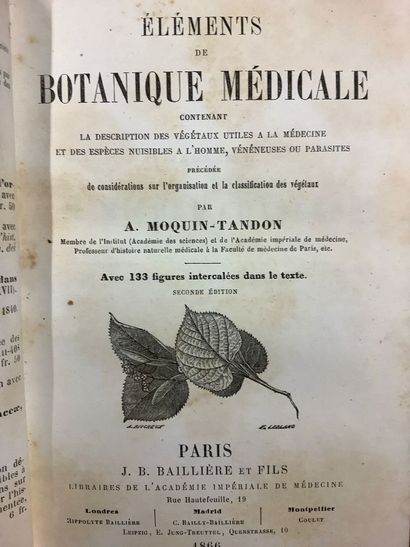 MOQUIN-TANDON, Éléments de zoologie médicale,...