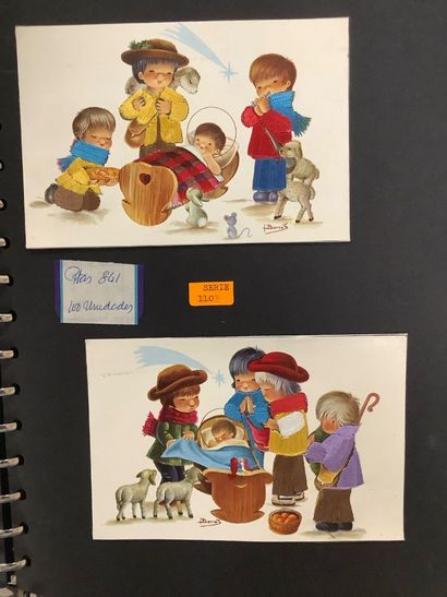 Lot de deux catalogues de cartes illustrées...