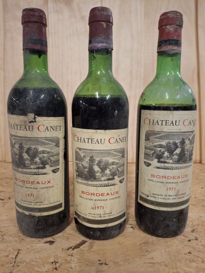 3 Bouteilles Château Canet 1 de 1975 et 2...