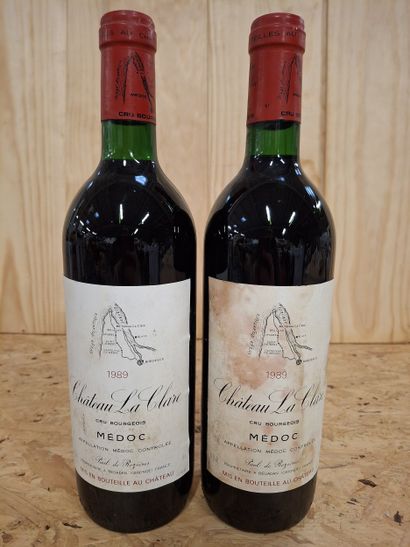 2 Bouteilles Château La Clare 1989, Méoc,...